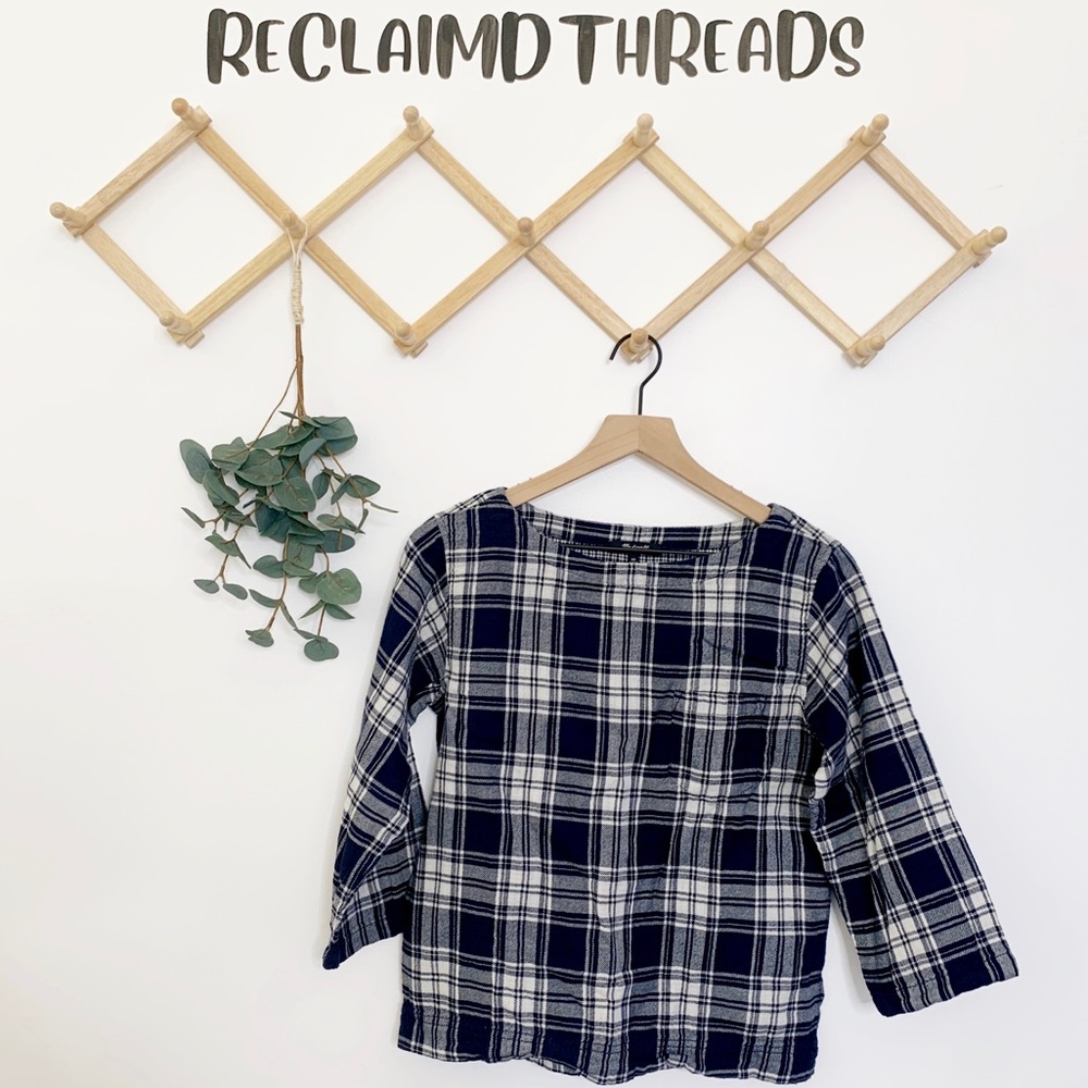 Madewell plaid Bedford boxy bateau neck top